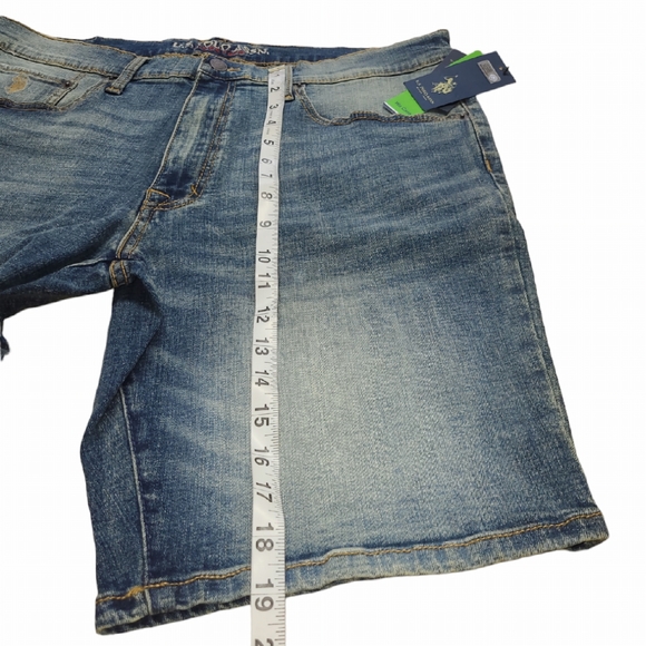 U.S. POLO ASSN. JEAN SHORTS MENS SIZE W36 BLUE DENIM ACTIVATE STRETCH NEW - Picture 4 of 9